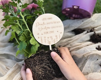 Flower plug Thank you for helping me grow - personalized flower plug - educator farewell gift - wooden flower plug