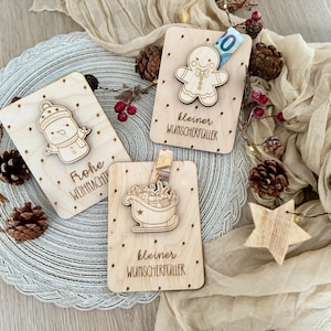 Regalo de dinero de Navidad - Cumplido de deseos de Navidad - tarjeta de regalo de madera - envolver un regalo de dinero