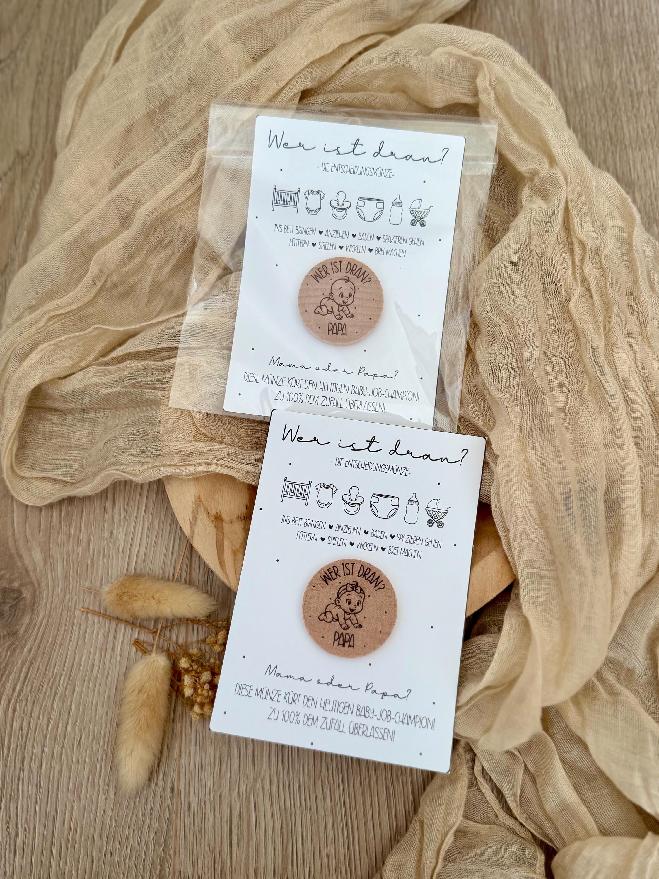 Lustige Entscheidungsmünze Für Neue Eltern – Edelstahl Flip-Coin „Mummy's Turn Vs Daddy's Turn“