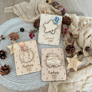 Regalo de dinero de Navidad - Cumplido de deseos de Navidad - tarjeta de regalo de madera - envolver un regalo de dinero