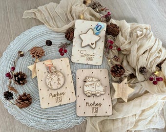 Julklapp med pengar - Julönskeuppfyllare - Presentkort i trä - Slå in en pengagåva