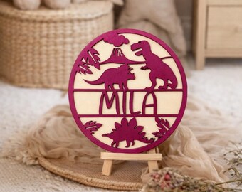 Wooden door sign personalized with name, name plate for children's room, wooden lettering,