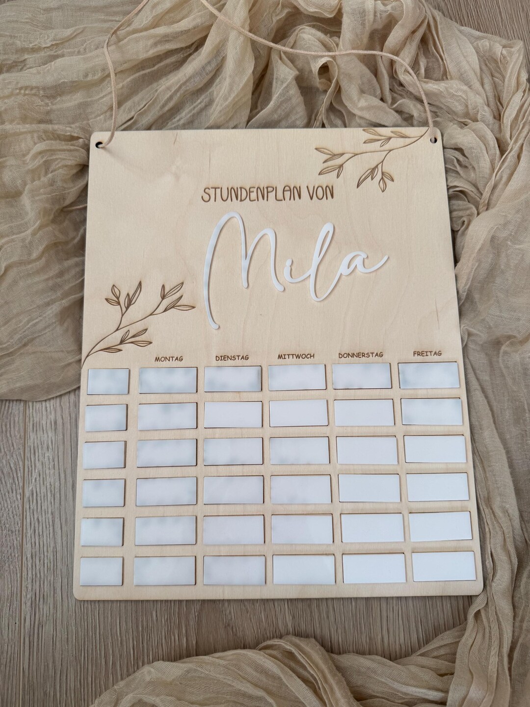 Personalized Timetable - Timetable Children Wood - Timetable ...