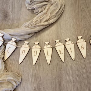 Affirmation pennant chain garland school child - school child decoration wood - pennant chain school child