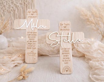 Baptismal cross, communion cross, personalized gift for baptism, baptism - cross with name - cross with baptismal saying - baptism gift!