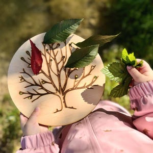 Forest Treasure Hunt Forest Bingo Children, Montessori, Scavenger Hunt Children's Birthday Game Wood - Autumn Leaves