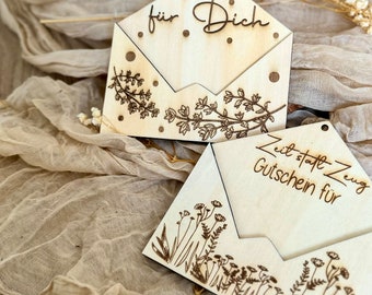 Envelope made of wood • Money gift • Baptism • Mother's Day • Birthday • Wedding • Gift ideas • Voucher