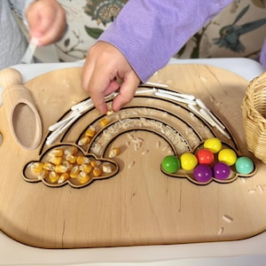 Aktivitätenplatte - Montessori - Deckel für Trofast -Flisat Einsatz - Spiel Trofast Deckel - Feinmotorik /Sensorik Kinder - Dekel Ikea Box