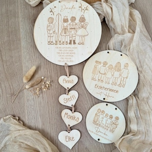 Farewell gift kindergarten - gift educator, teacher - personalized wooden plate as a thank you