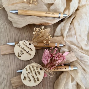 Penna a sfera personalizzata - Penna a sfera con testo desiderato - Penna a sfera con nome - Penna a sfera in legno con incisione set regalo
