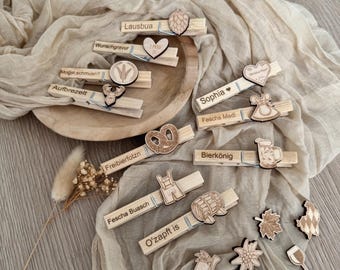 Oktoberfest Glupperl - personalized clothespin - personalized traditional costume Glupperl - clothespin with name - wooden Glupperl