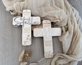 Baptismal cross, communion cross, personalized gift for baptism, baptism - cross with name - cross with baptismal saying - baptism gift!