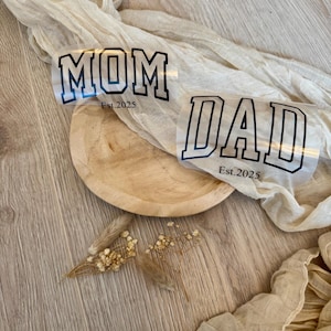 Iron-on image Mom Est. Dad Est. Year Grandma Grandpa Mini Est. with year - Iron-on image Personalized Mom Est. Dad Est.