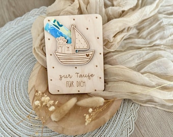 Regalo de dinero para bautizo | Regalo de bautizo personalizado / Tarjeta de madera para bautizo con nombre - Regalo de dinero para bautizo - Regalo de bautizo Arca de Noé