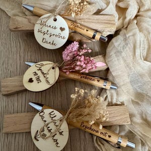 Penna a sfera personalizzata - penna a sfera educatore con cuore con testo desiderato nome - penna a sfera in legno con incisione desiderata