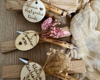 Personalized ballpoint pen - educator with heart ballpoint pen with desired text name - ballpoint pen wood with desired engraving