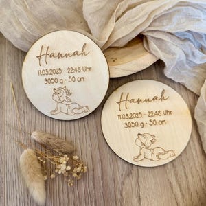Carte jalon en bois avec nom et dates de naissance - Dates de naissance gravées - Dates de naissance personnalisées - Cadeau de naissance -