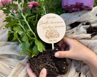 Flower plug Thank you for helping me grow - personalized flower plug - educator farewell gift - wooden flower plug