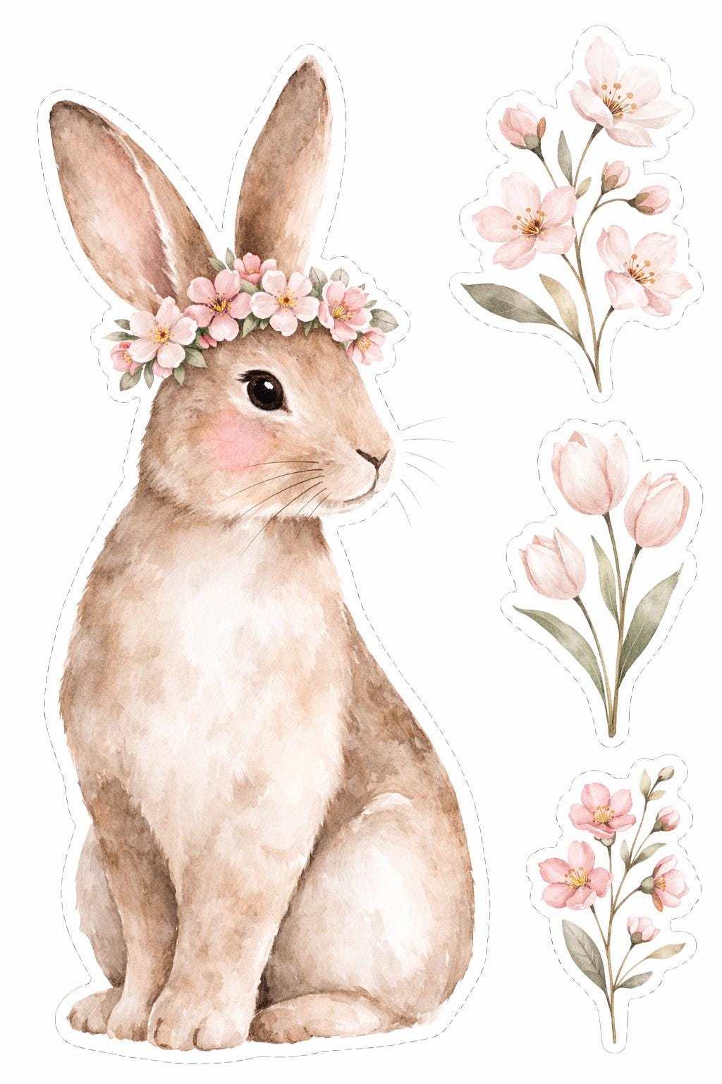 Spring Cake Toppers Easter Cake Topper Printable | Bunny Cake Topper | Easter Cake ...