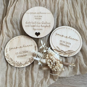 Wedding gift made of wood - personalized - wedding gift with name or individual engraving