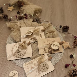 Geld cadeau Kerstmis gepersonaliseerd - Wensvervuller Kerstmis - Niets zoals je het wilde - Cadeaubon hout tijd in plaats van spullen voucher