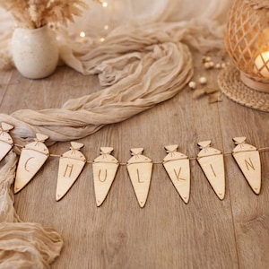 Affirmation Wimpelkette Girlande Schulkind - Schulkind Deko Holz - Wimpelkette Schulkind