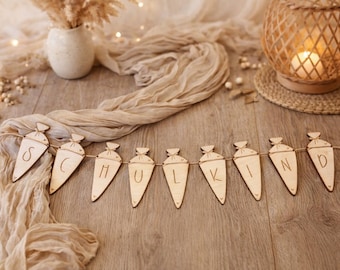 Affirmation pennant chain garland school child - school child decoration wood - pennant chain school child