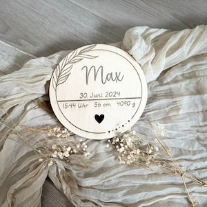 Meilensteinkarte aus Holz mit Name und Geburtsdaten - Geburtsdaten Graviert - Geburtsdaten Personalisiert - Geschenk zur Geburt -