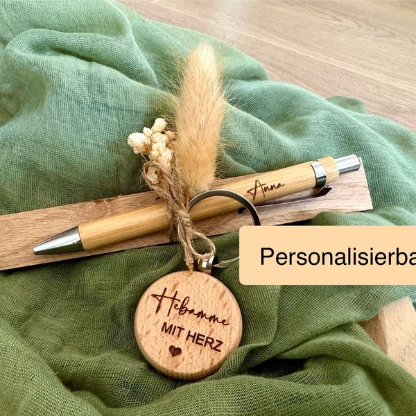 Personalisierter Schlüsselanhänger „Hebamme mit Herz“  Geschenk,Abschied,Geburtstag, jeder Anlass