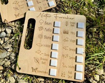 Forest treasure hunt forest bingo children, Montessori, scavenger hunt children's birthday game wood