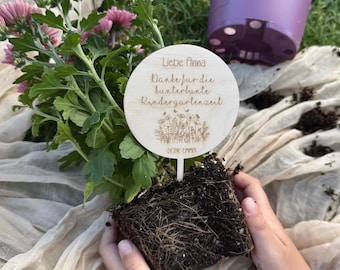 Flower plug Thank you for the colorful kindergarten time - personalized flower plug - educator farewell gift - wooden flower plug