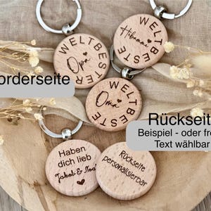 Personalized keychain - engraved wooden name - child name - gift idea for mom dad grandma grandpa - dad - mom - Father&#39;s Day Mother&#39;s Day