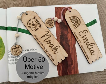 Bookmark wood | Schoolchild 2025 - You are first grade - personalized with name! Bookmark children with desired motif - school enrollment
