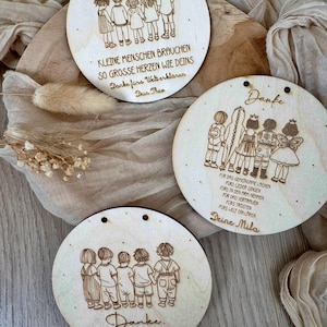 Farewell gift kindergarten - gift educator, teacher - personalized wooden plate as a thank you educator with heart gift