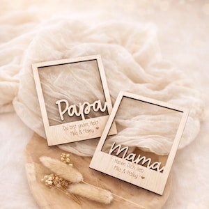 Marco de fotos Polaroid de madera para papá y abuelo | Regalo para el Día del Padre, Día de la Madre, personalizado