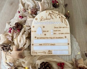 Wish list - Dear Santa Claus - Letter for the Christ Child Personalized - Wish list - Letter to Santa Claus Wood