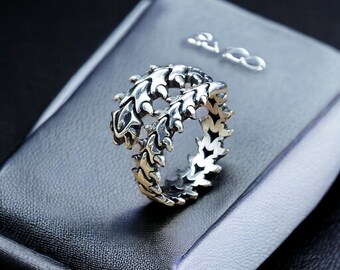 Verstellbarer Gothic Drachenrücken Ring, Handgemachter Tausendfüßler Ring, Vintage Statement Punk Ringe, Streetwear Schmuck, Gothic Geschenke für Sie und Ihn