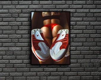 Frau in Unterwäsche Nike Air Jordan Poster Woman in Underwear Nike Poster