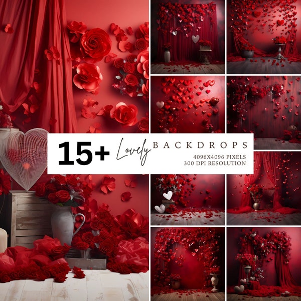 Red Valentines Backdrop, Red Hearts, Photography Backdrop, Photo Backdrop, Studio Backdrop, Photo Background, Photo Prop, Stock Images