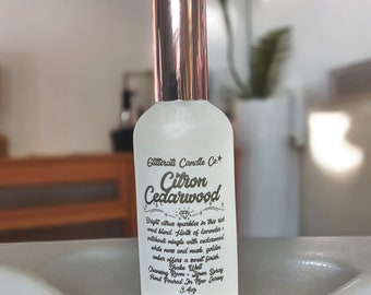 Citron Cedarwood  Linen & Room Glass Spray Bottle