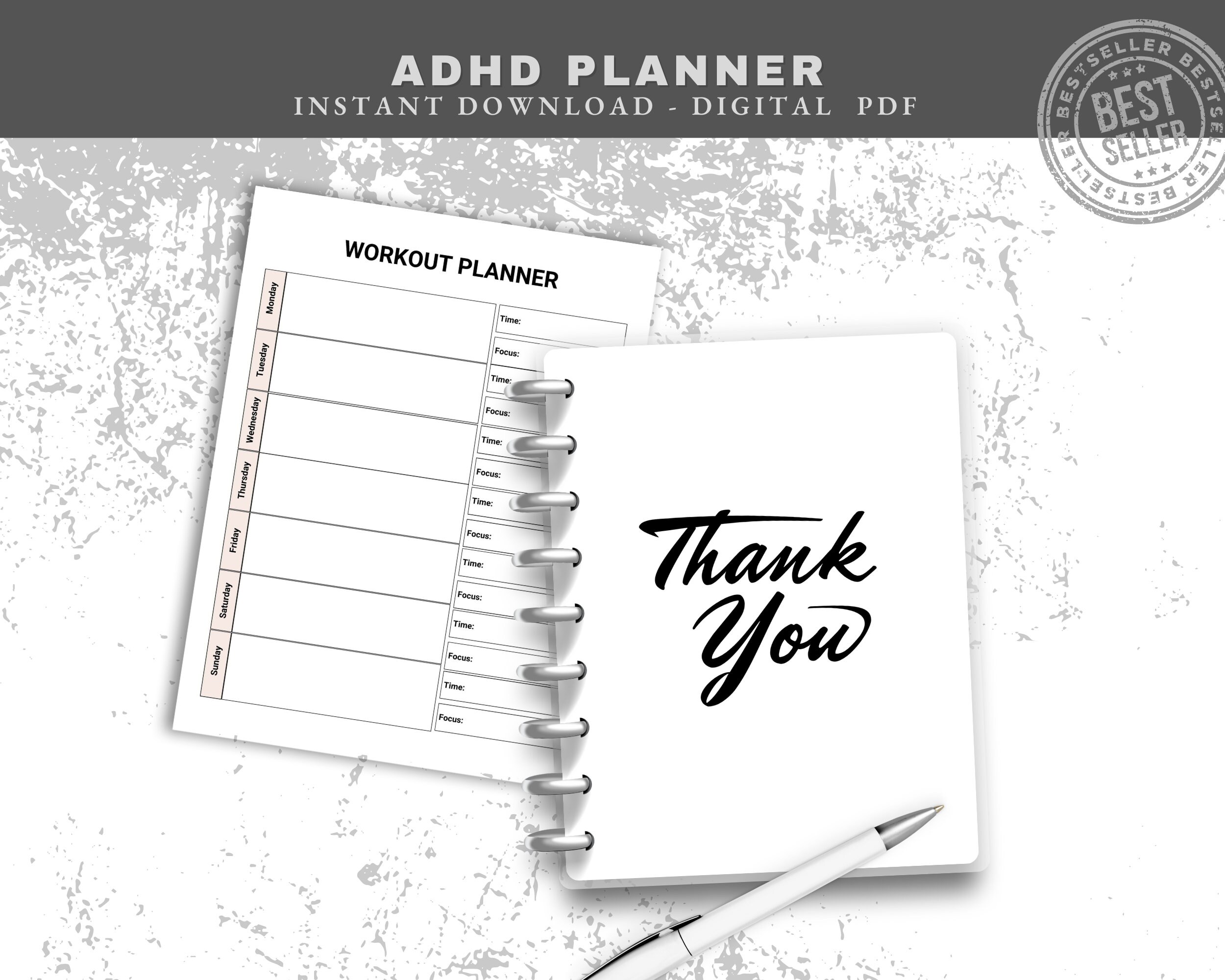 ADHD Printable Printable, Adhd Productivity Planner , Adhd Daily
