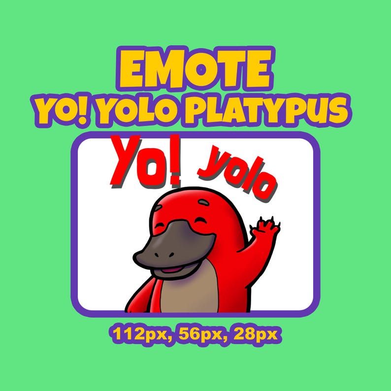 Yo! Yolo Platypus Emote PNG for Twitch and Discord | High-res Bonus ...