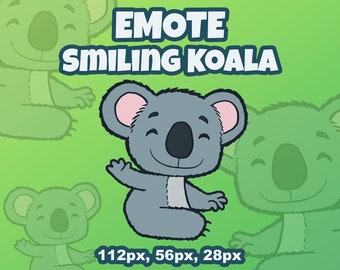 Lindo emoticón de koala para Twitch, emoticones de animales alegres para Discord, emojis para gamers