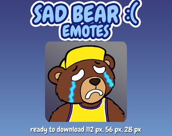 Emoji del gesto de llanto de oso triste para Discord y Twitch