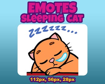 Emote de gato soñoliento: dibujo animado adorable para Twitch y Discord / Icono Zzzz