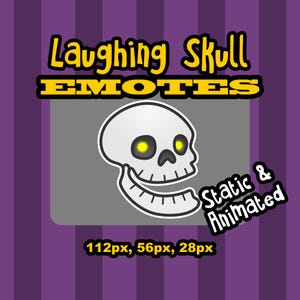 Laughing Halloween Skull Animated Emote for Twitch & Discord | Spooky Fun for Streamers