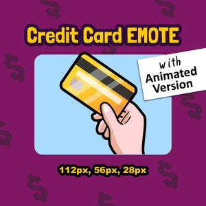 Emote animado de mão de cartão de crédito para Twitch e Discord | Emote digital divertido com tema de pagamento