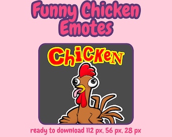 Emote de pollo divertido para Discord y Twitch / Imagen adicional de alta resolución de 1200 px