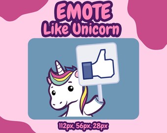 Lindo unicornio de San Valentín como gestos para Twitch y Discord: difunde la magia con un pulgar hacia arriba