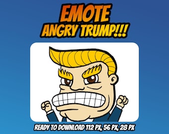Gesto de Trump enojado: ícono de dibujos animados digitales para reacciones de chat / ¡Imagen de alta resolución de 1200 px gratis!